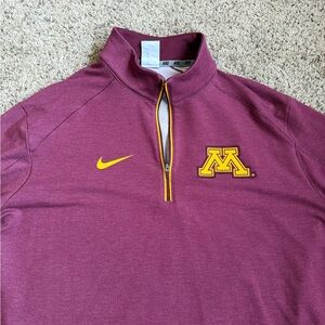 Nike Minnesota Golden Gophers Q-Zip Pullover Sweatshirt Red Large